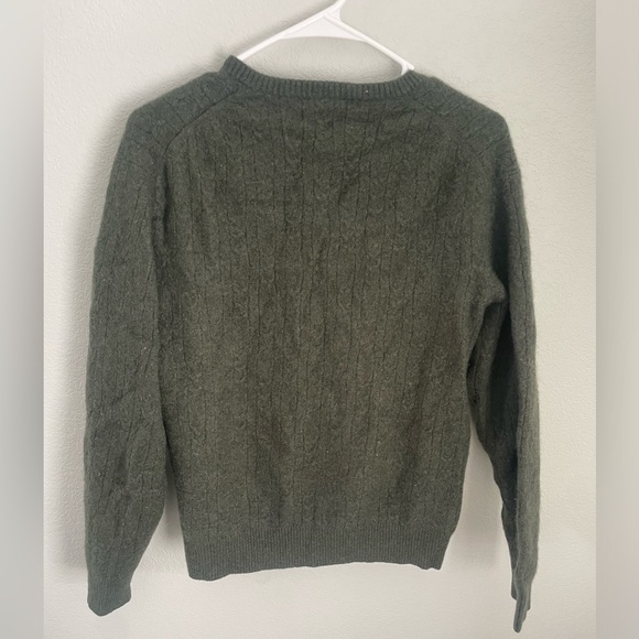 Men’s Tasso Elba Green Cashmere V-Neck Pullover Sweater Size Large - Picture 5 of 6